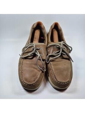 Sperry Men Lanyard Boat Shoe Nubuck Leather Tan Mesh 11 M Cushioned Padded